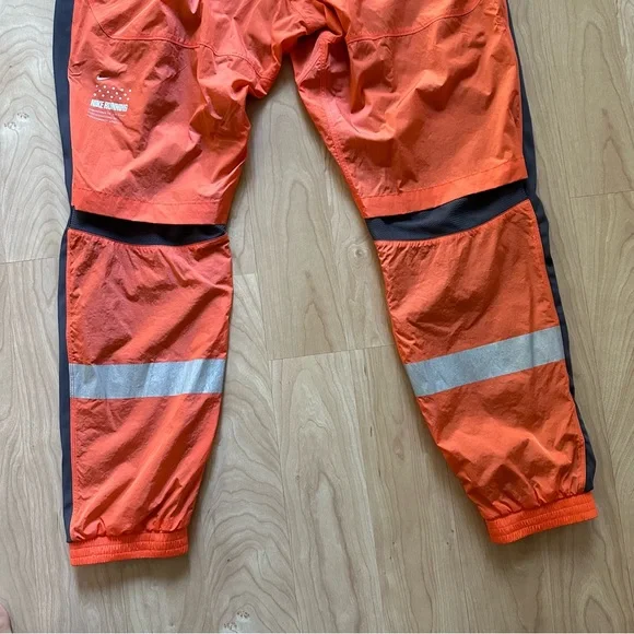 Men's Nike Nylon Running Pants M Orange Training Lined